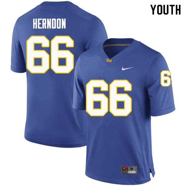 Youth #66 Mike Herndon Pittsburgh Panthers College Football Jerseys Sale-Royal